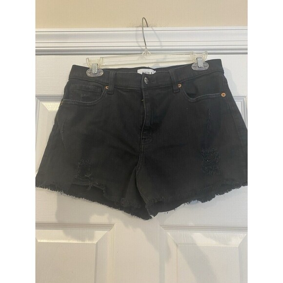 Pistola Pants - Pistola Women’s Black Distressed Denim Shorts Size 30